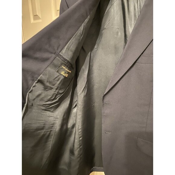Hart Schaffner Marx Navy Blue Blazer Men's 44L Single Breasted 2 Button Brass - Picture 4 of 12